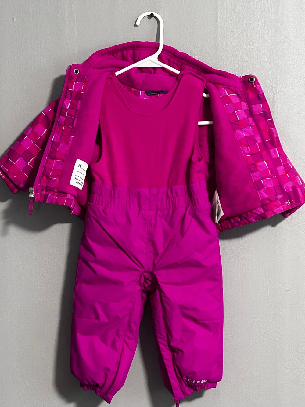 Columbia Bright Magenta Kids 2-Piece Snow Set - Picture 3 of 7